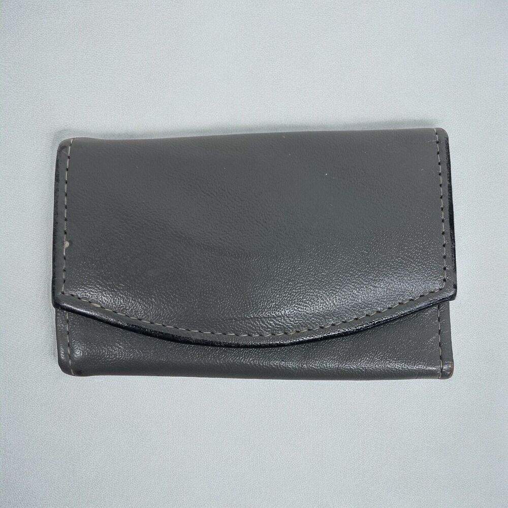 Vtg Princess Gardner Full Grain Cowhide Key Holder Gray 4 Hooks USA